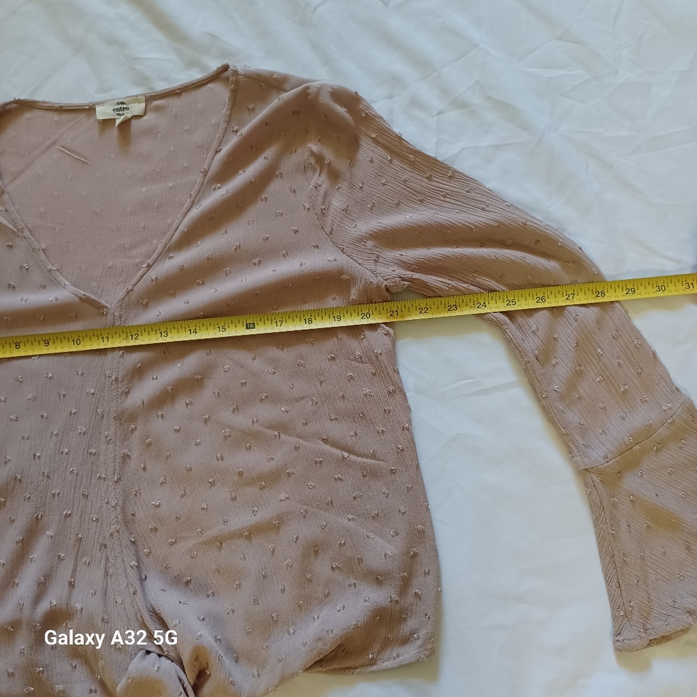Entro Women's Blouse - Light Pink Tie-Front Size M - Picture 15 of 16